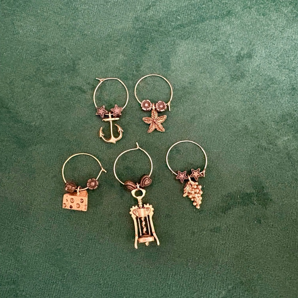 Charming Gold and Purple Nautical Earrings
